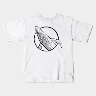 Blue whale in circle Kids T-Shirt